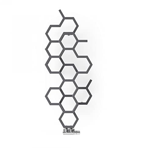 anapont Badheizkörper WABE Handtuchheizkörper, in Allen Farben Handtuchtrockner Bad-Heizkörper Handtuchheizkörper Mittelanschluss Heizung Watt Leistung Handtuchwärmer (821h x 486b) HEX Terma