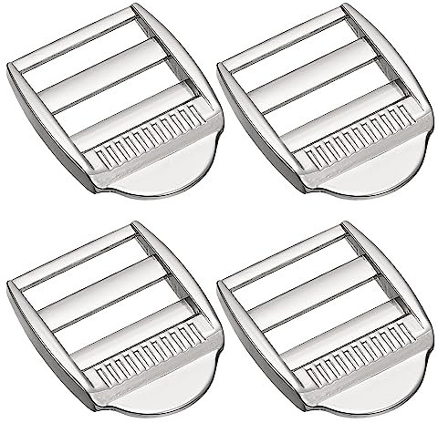 sourcing map Metal Ladder Buckle Slider Tri-Glider Metal Adjustable Buckles, 4pcs 19.5mm(3/4) Inner Size for Webbing Backpack Strap, Silver Tone