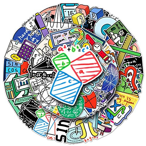 Mathematisch Aufkleber für Laptop (50 PCS),Geschenk für Kinder Jugendliche Erwachsene Jungen,Math Stickers Wasserdicht Vinyl Aufkleber für Scrapbook,Skateboard,Auto,Gepäck