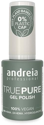 Andreia Professional Hema Free Gel Polish - TRUE PURE 21 Free and 100% Vegan for Sensitive Nails - Semi-Permanent UV LED Soak Off Gel Nail Varnish - Colour T02 Milky White 10.5ml