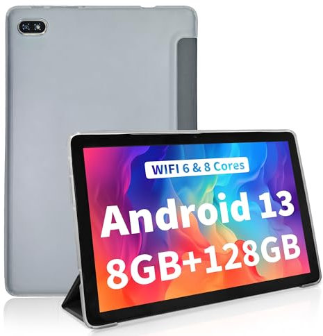 Veidoo Android 13 Tablet 10 Zoll, 10.1'' IPS Display, 8GB(4+4 Expand) RAM 128GB ROM(TF 512), Octa-Core Prozessor, WiFi 6, 2.5D Glas Display