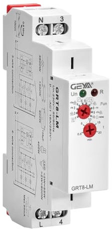 GEYA Timer Interruttore scale Ritardo Spegni Relè Luce AC 230V 16A Elettronico (GRT8-LM,AC230V)