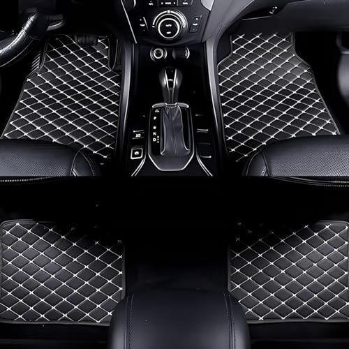 ZFYQW Custom Auto FußMatten für Audi A4 Avant B9 2018 2019 2020 2021 2022 2023+, Auto Leder Anti-Rutsch Fußmatten wasserdichte den Autoinnenraum Zubehör,-Black White