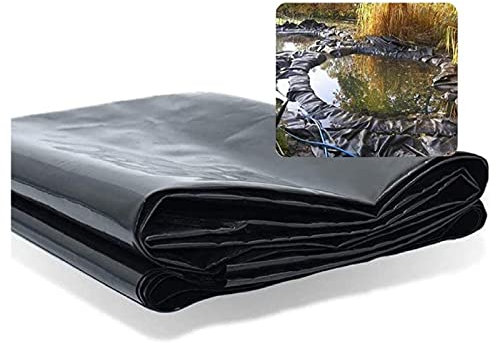 PHLEPS HDPE-Teichfolien, 100 % wasserdichte Teichhaut, Durchstoßfestigkeit, 0,6 mm Dicke, Kunststoffstück für künstlichen Teich, Springbrunnen, Bachlauf, Fischteich, 49 Größen (Farbe: Schwarz, Größe: