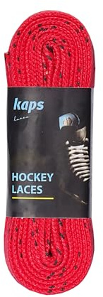 Kaps Polyester Waterproof Skate Laces – Exceptional Tensile Strength 190 daN – Water Resistant – For Ice Hockey Skates - Red & Black - 330cm
