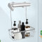 skytowards Étagère de Douche avec Cintre, Étagère de Salle de Bain Sans perçage Panier de Douche Suspendu Porte-savon Étagère de Douche Organisateur de Douche pour Cabine de Douche (38 x 28 x 12 cm)
