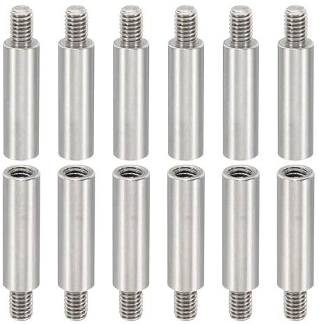 PATIKIL 12pcs M4 Separadores Roscados, M4*20+6mm Tornillo de Extensión de Acero Inoxidable Tuerca Pilar Macho Hembra Tornillo, Adaptadores de Rosca Macho Hembra Métrica, 4x6mm(ID*OD)