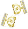Materia Gold Ohrstecker klein Silber 925 mit Zirkonia - Stäbchen Ohrringe echt SO-447-Gold