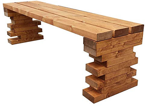 Gartenbank Sitzbank Holzbank Parkbank Terrassenmobel für Innen und Außen geeignet, Modell Ferdy