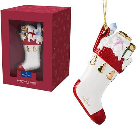 Villeroy & Boch – Christmas Classics Ornamente Weihnachten Nikolausstiefel Bunt, Weihnachtsdeko, Weihnachtsdekorationen, Figur, Baumschmuck, Anhänger, Premium Porcelain, Kunststoff, Metall