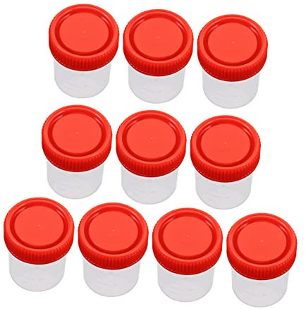 Gatuida 30pièces Tasses à Échantillons Plastique Étanches Avec Couvercles Lot Pour Collecte Urine Et Échantillons Fécaux Milieu