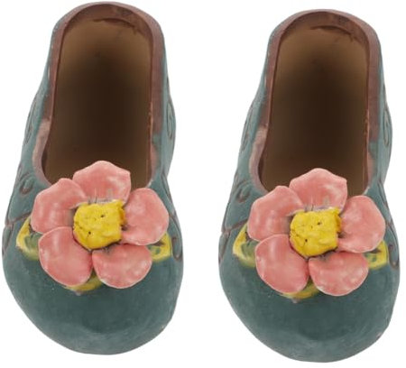 CIYODO 2pcs Shoe Shaped Ceramic Planter Boot Flower Pot Garden Pots and Planters