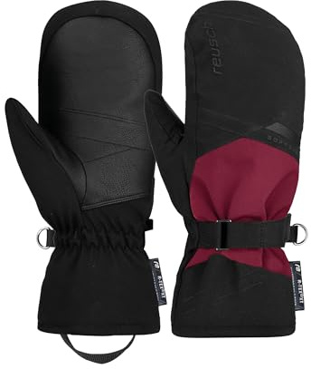 Reusch Muffole da sci da donna |calde e impermeabili con tessuto Softshell | Guanti invernali traspiranti con polsino lungo, per attività all’aperto e tempo libero, Taglia 6-8,5, Helena R-TEX XT Mitten