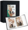 Vienrose Fotoalben Klein 10x15 Fotos 2 Pack Leinen Cover mit Frontfenster, Einsteckalbum 50 Taschen mit 100 Fotos, Aufbewahrung von Kunstwerken oder Postkarten Schwarz