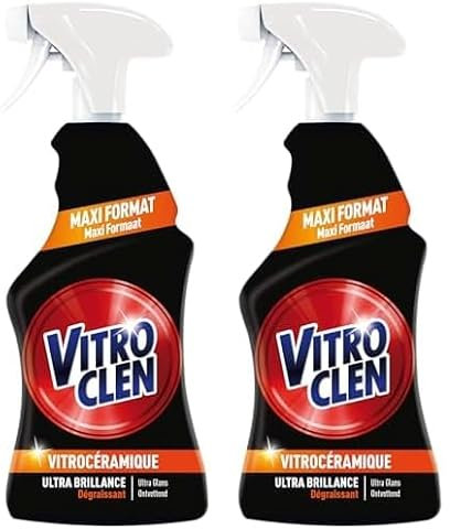 Vitroclen Spray Nettoyant Plaque Vitrocéramique Dégraissant et Ultra Brillance - 450 ml (Lot de 2)