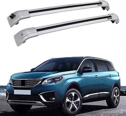 YYlong Railing Porte Bagages de Voiture pour Peugeot 5008 2018+ Voiture Porte Bagages Structure en Aluminium Galerie de Toit Durable
