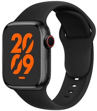 DONEGANI C1A per Cinturino Apple Watch 40mm 44 mm 46mm 42mm 45mm 41mm 38mm 49mm Se Ultra 2 Serie 10 9 8 7 6 5 4 3 Band Bracciale Sport Silicone, Nero