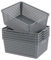 Kiddream 6-pack Large Storage Baskets, Plastic Organizing Basket Bins (Grey)