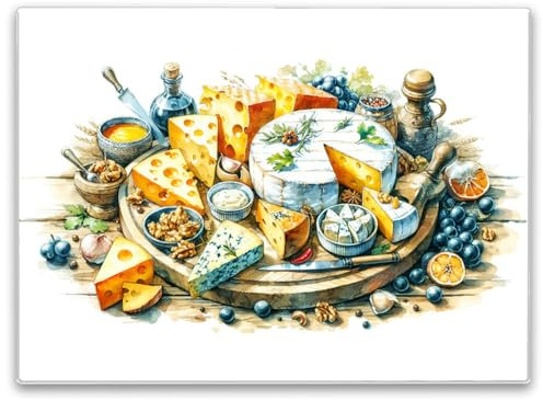 Käseplatte Schneidebrett in 39x28cm Glas Perfekt für Jause Brotzeit Leckeres servieren auf stilvollem Vesperbrett Ideal für Speisen wie Käse und mehr
