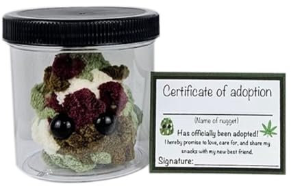 Sujurio Adopt A Weed Plushie,Jar Funny Plush Desktop Accessories B