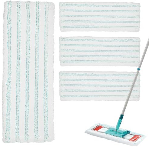 Yeria Lot de 4 serpillères en microfibre pour tous les sols - Accessoires de rechange pour balai Leifheit Clean Twist M Ergo Micro Duo