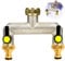 DAJASD 2-Wege Wasserhahn Wasserverteiler aus Messing, Verteiler Wasser 3/4 Zoll, Wasseranschluss Verteile mit 3/4 Adapter, für Haus, Hof, Waschmaschine, Gartenschläuche