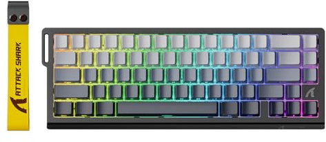 ATTACK SHARK X68 HE Tastiera Rapid Trigger 8000Hz, Tastiera Gaming RGB Cablata al 60% con Precisione RT di 0,01mm, Switch Magnetici, Attuazione Regolabile, Snap Tap, per PC/Mac, Luce di Luna