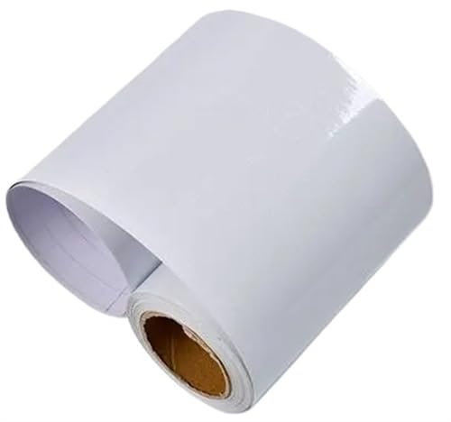 LUKYWANG Selbstklebende BordüRe Sockelleiste selbstklebend Holzmaserung Farbwechsel Nachahmung Holz Türverkleidung Möbel Renovierung Türrahmen Aufkleber TapetenbordüRe(Pearl White-LG1004,10cm X 5m)