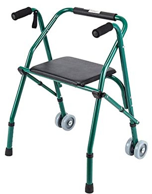 GUHPZA Rollator Walker Standard Walking Frames Walking Aids Lightweight Aluminium Frames Folding Rollator Walker for Seniors with Seat and Wheels Adjustable Height Rol,