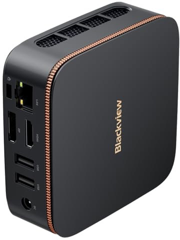 Blackview MP20 Mini PC, Intel Twin Lake N150 (Jusqu'à 3,6 GHz), 16Go RAM, 512Go SSD Mini Ordinateur, Double Ecran 4K UHD, 9 Ports Polyvalents, WiFi 6 bi-Bande, pour Les Affaires/Le Home Cinéma