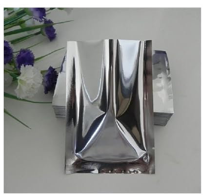 LPNGTNG Mylar-Folien-Versiegelung, Vakuumbeutel, silberfarben, Aluminium, Lebensmittelverpackung, geeignet für Vakuummaschinen mit verschiedenen Größen (12 x 17 cm, 100 Stück)