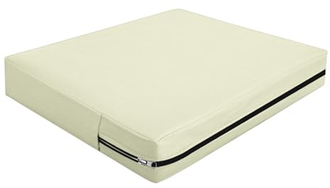 SYLC Wasserdicht Sitzkissenbezug Outdoor, Draußen Polsterbezug Mit Reißverschluss, Bezug Für Palettenkissen Wohnwagen Vollständiger Schutz (Beige,65×65×10cm)