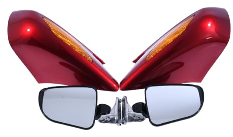 avdb-moto Pair of Rearview Mirrors compatible with HONDA ST1300 PAN EUROPEAN SC51 2002-2007, ST1300 PAN EUROPEAN SC51A 2008-2017 with Integrated Turn Signals (Red - Orange)