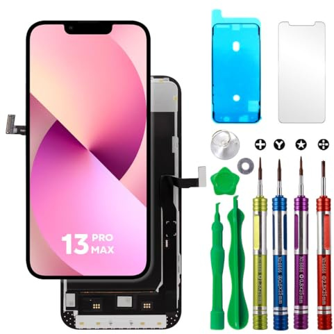 Ace Tech Cellular LCD Screen Replacement for iPhone 13 Pro Max (A2484, A2641, A2644, A2645, A2643) 6.7 inch 3D Touch Screen Display Digitizer Frame Assembly Repair Kit with Repair Tools