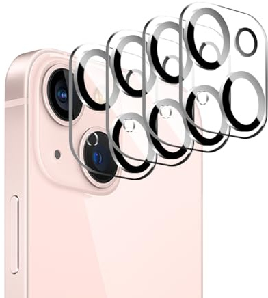 Lyootam 4 Stück Kamera Schutzfolie für iPhone 13/13 Mini, 9H Panzer Schutz Glas, Ultra-Klar, Anti-Bläschen, Anti-Kratzer