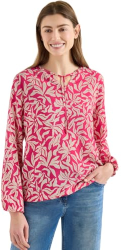 Cecil Langarm Bluse mit floralem Print Beetroot pink XL
