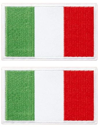 ZEBKEL Toppa Italia Stemma con Chiusura in Tessuto Adesivo, Bandiera Ricamata Italia 2 Pezzi