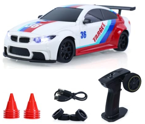 TOUCAN RC HOBBY 3611A - Mini auto da corsa telecomandata, 25 km/h, scala 1:36, con giroscopio, telaio in carbonio e trazione 4x4, mini auto da corsa con telecomando