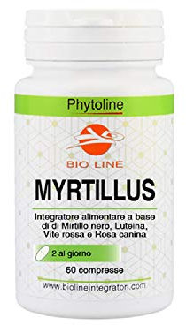 MYRTILLUS - Integratore alimentare a base di Mirtillo Nero e Vite Rossa utili per sostenere la fisiologica funzione del microcircolo e per il benessere della vista, 60 compresse