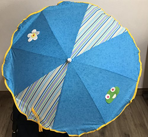 Sombrilla para silla de paseo + flexo universal. Parasol rana celeste