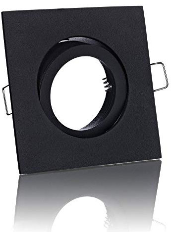 feinlux® Einbaustrahler eckig schwarz Deckenstrahler Einbauspot Einbauleuchte schwenkbar GU10 Einbaurahmen