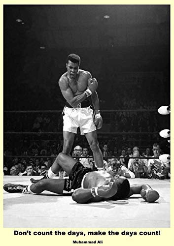 Poster Mohamed Ali Citation B&W Motivation Wall Art