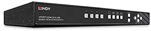 LINDY 32329 4 Port HDMI 4K Quad View KVM Switch Pro