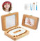 LEADSTAR Zahndose Holz, Bilderrahmen Zahnbox, Milchzahndose Mädchen/Jungen, Milchzähne Box Nabelschnur Zahndöschen, Baby Kinder Geschenk Souvenir Aufbewahrungsbox - 5 Zubehör
