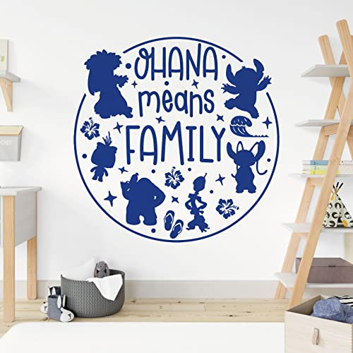 Ohana Means Family – Lilo und Stitch – Kinder Wandtattoo [mittelblau]