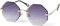 styleBREAKER Damen Runde Sonnenbrille Rahmenlos mit getönten Gläsern im Diamant Schliff, Geprägte Bügel, Vieleckige Gläser 09020118, Farbe:Gestell Gold/Glas Grau Verlauf