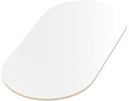 AUPROTEC 18mm Plateau de Table Blanc 900 mm x 800 mm Ovale Contreplaqué revêtu en mélamine 40cm-200cm au Choix Panneau de Contreplaqué en Bouleau : 90x80 cm