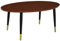 Couchtisch, oval, multifunktional, 100 x 60 x 42 cm, Teak dunkel