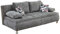 Polstergarnitur Schlafcouch Funktionssofa Sofagarnitur Schlafsofa mit Kissen | Mikrofaser | Grau | Bettkasten | Schlaffunktion | BxHxT 204x82x100 cm