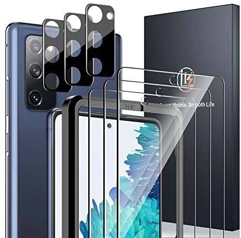 LK 6 Pezzi Vetro Temperato per Samsung Galaxy S20 Fe 5G, 3 Pezzi Samsung Galaxy S20 Fe Pellicola Protettiva e 3 Pellicola Fotocamera, Durezza 9H, Anti Graffio, con Strumenti di Installazione